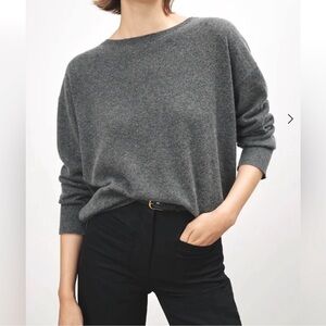 NILI LOTAN Boyfriend Cashmere Sweater - 
Gray, Large EUC